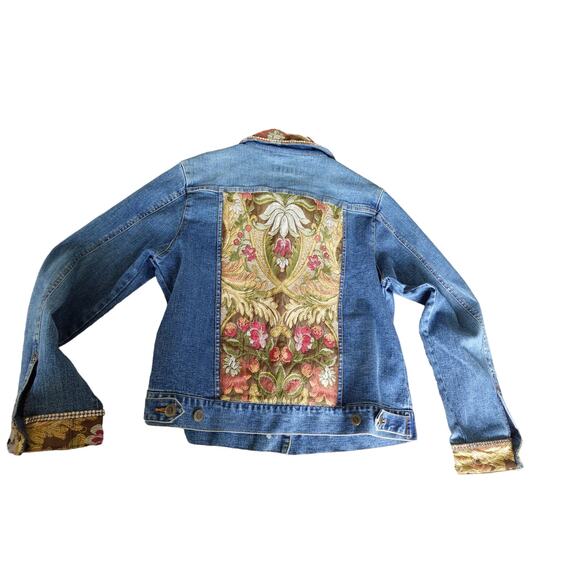 The Denim Taylor brocade n bling jean jacket n silk belted jeans n trim 14 - Picture 2 of 16